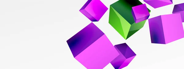 Cubes Vector Abstract Background Composition Square Shaped Basic Geometric Elements — Vettoriale Stock