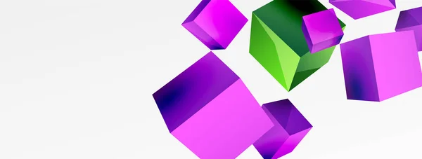 Cubes Vector Abstract Background Composition Square Shaped Basic Geometric Elements — 图库矢量图片