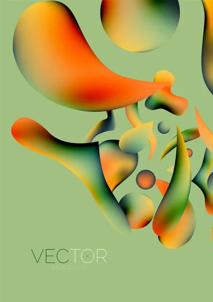 Fluid Water Drop Shape Composition Abstract Background Vector Illustration Banner — Image vectorielle