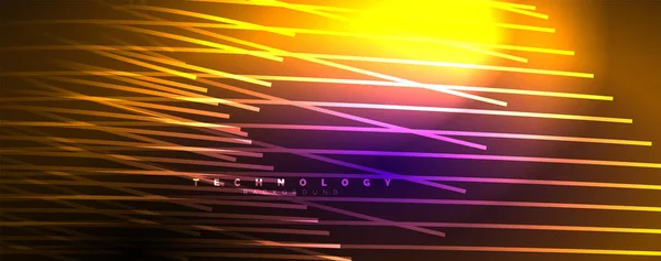 Neon Glänzendes Licht Abstrakte Linien Lichtstrahlen Konzept Abstrakten Hintergrund Vektor — Stockvektor