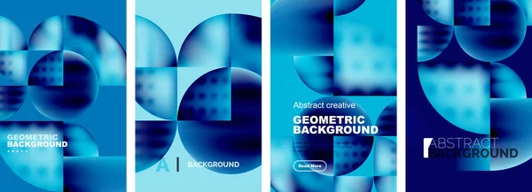 抽象幾何学のポスターデザインのベクトルセット カバー テンプレート チラシ プラカード パンフレット バナーのコレクション — ストックベクタ