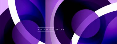 Renkli geometrik şekilli soyut arkaplan. Yuvarlak şekilli, daire ve çizgilerle çok güzel bir arka plan. Geometrik tasarım. Vektör illüstrasyonu