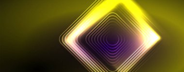 Neon parlak çizgiler ve açılar, sihirli enerji uzay ışığı konsepti. Duvar kağıdı, afiş, arkaplan, broşür, katalog, kapak, broşür