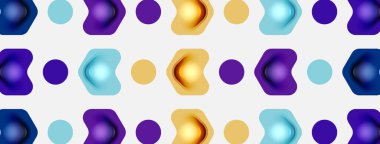 Beyaz arka planda renkli ok şekilleri. Minimum geometrik soyut arkaplan. Duvar kağıdı afişi veya iniş sayfası için vektör illüstrasyonu