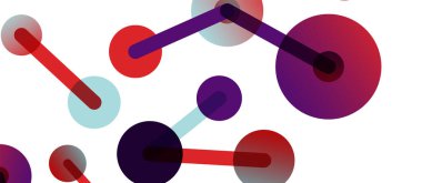 Çizgi noktaları geometrik soyut arkaplan bağlantıları. Çizgilerle birbirine bağlı çemberler. Duvar kağıdı, afiş, arkaplan veya iniş için moda tekno iş şablonu