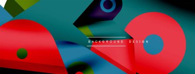 Minimum geometrik duvar kağıdı. Yaratıcı soyut arka plan. Duvar kağıdı arkaplanı ya da iniş sayfası için basit çizgiler ve daire kompozisyon vektör illüstrasyonu