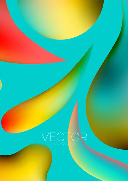 Fluid Water Drop Shape Composition Abstract Background Vector Illustration Banner — 图库矢量图片