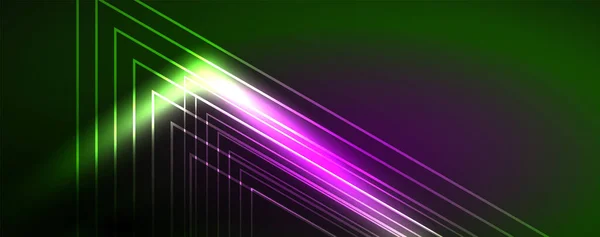 Neon Gloeiende Techno Lijnen Tech Futuristische Abstracte Achtergrond Template Vector — Stockvector