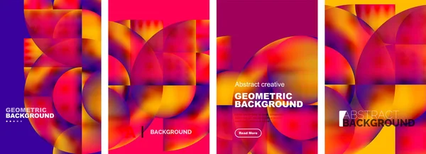 Vektorová Sada Abstraktních Geometrických Návrhů Plakátů Kolekce Pozadí Obálek Šablon — Stockový vektor