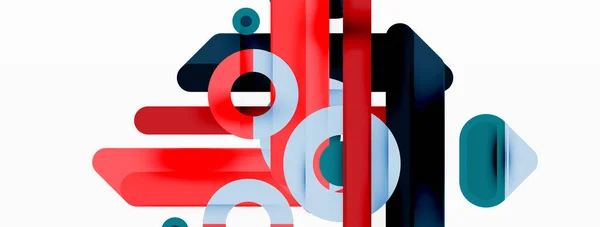 Creative Geometric Wallpaper Minimal Lines Circles Background Trendy Techno Business — Stock Vector