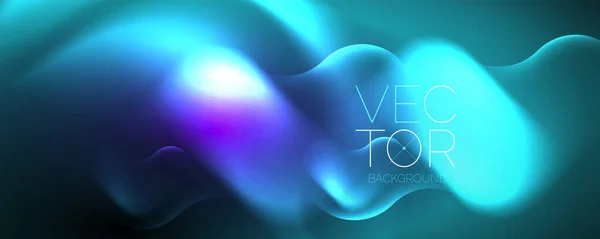 Neon Glowing Waves Magic Energy Space Light Concept Abstract Background — Vetor de Stock