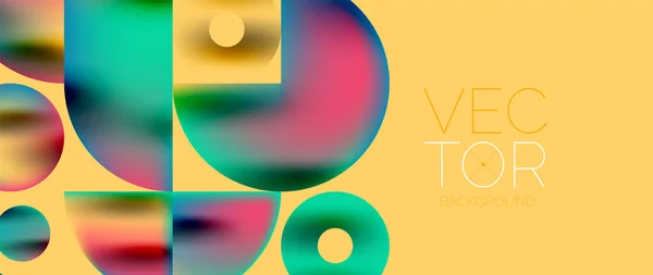 Geometric Abstract Panorama Wallpaper Background Shapes Circles Metallic Color Geometric — Image vectorielle