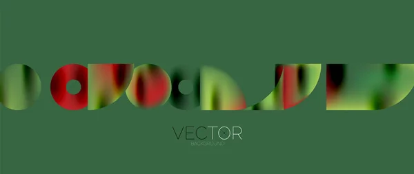 Geometric Abstract Panorama Wallpaper Background Shapes Circles Metallic Color Geometric — Stok Vektör