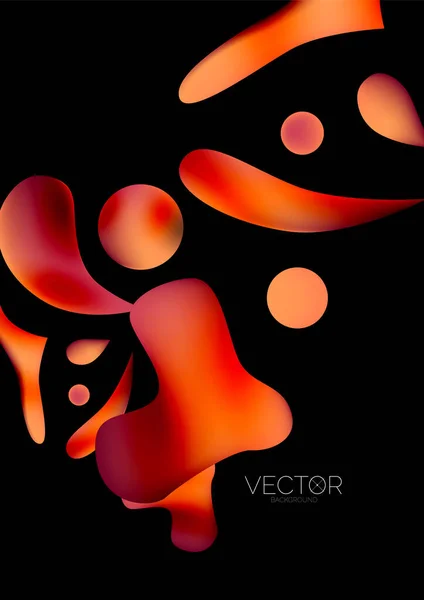 Fluid Water Drop Shape Composition Abstract Background Vector Illustration Banner — Vetor de Stock