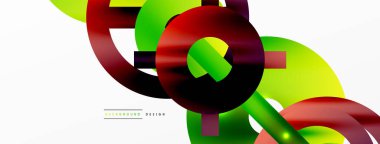 Çember bileşimi soyut arkaplan. Duvar kağıdı, afiş, arkaplan veya iniş için moda tekno iş şablonu