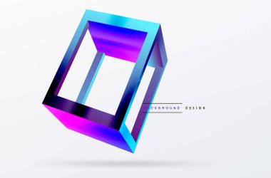 3D cube shapes vector geometric background. Trendy techno business template for wallpaper, banner, background or landing