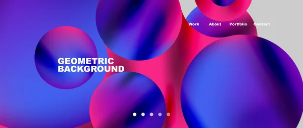 Flowing Gradient Colors Elements Circles Vector Illustration Wallpaper Banner Background — Stok Vektör