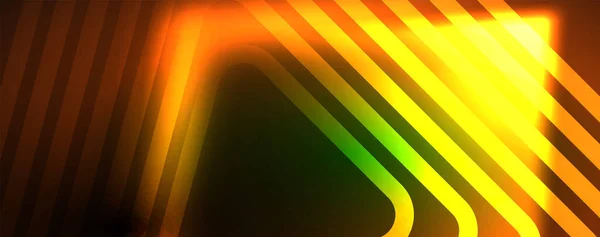 Neon Glödande Linjer Och Vinklar Magi Energi Utrymme Ljus Koncept — Stock vektor