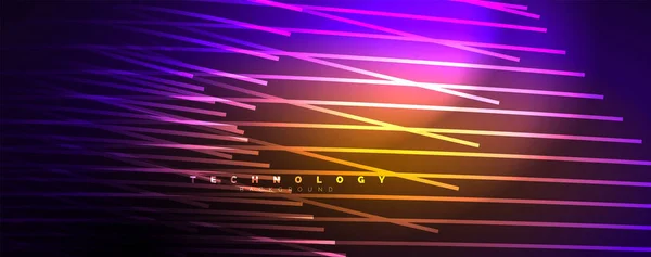 Linii Abstracte Lumină Strălucitoare Neon Grinzi Luminoase Concept Fundal Abstract — Vector de stoc