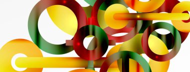 Çember bileşimi soyut arkaplan. Duvar kağıdı, afiş, arkaplan veya iniş için moda tekno iş şablonu