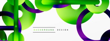 Çember bileşimi soyut arkaplan. Duvar kağıdı, afiş, arkaplan veya iniş için moda tekno iş şablonu