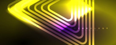 Neon parlak çizgiler ve açılar, sihirli enerji uzay ışığı konsepti. Duvar kağıdı, afiş, arkaplan, broşür, katalog, kapak, broşür