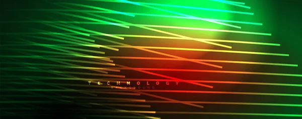 Neon Lesklé Světlo Abstraktní Čáry Světlo Paprsky Koncept Abstraktní Pozadí — Stockový vektor