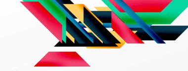 Minimum geometrik soyut arkaplan. Dinamik 3D çizgi kompozisyonu. Duvar kağıdı, afiş, arkaplan veya iniş için moda tekno iş şablonu