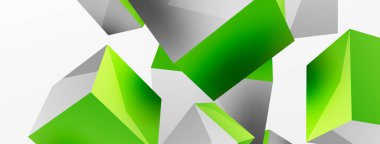 3d küp vektör soyut arkaplan. 3d kare şeklindeki temel geometrik elementlerin bileşimi. Duvar kağıdı, afiş, arkaplan veya iniş için moda tekno iş şablonu