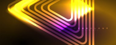 Neon parlak çizgiler ve açılar, sihirli enerji uzay ışığı konsepti. Duvar kağıdı, afiş, arkaplan, broşür, katalog, kapak, broşür