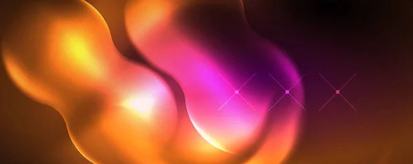 Neon Glowing Waves Magic Energy Space Light Concept Abstract Background — Stockvector