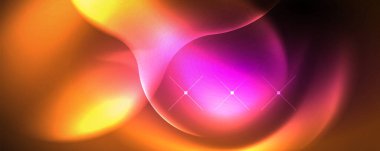 Neon glowing waves, magic energy space light concept, abstract background wallpaper design