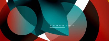 Yaratıcı geometrik duvar kağıdı. Asgari soyut arkaplan. Duvar kağıdı arkaplanı veya iniş sayfası için daire dalga ve yuvarlak şekiller kompozisyon vektör çizimi