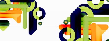 Yaratıcı geometrik duvar kağıdı. Asgari çizgiler ve daireler. Duvar kağıdı, afiş, arkaplan veya iniş için moda tekno iş şablonu