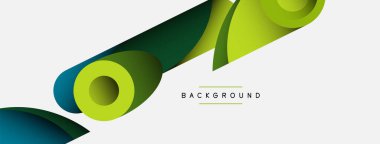 Soyut arkaplan. Minimum geometrik daireler ve koyu gölgeli yuvarlak şekiller. Duvar kağıdı afişi veya arkaplan için moda teknoloji iş şablonu