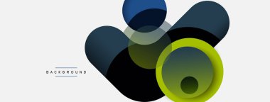 Çember ve yuvarlak şekiller soyut arkaplan. Duvar kağıdı afişi veya iniş sayfası için vektör illüstrasyonu