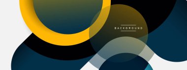 Çember ve yuvarlak şekiller soyut arkaplan. Duvar kağıdı afişi veya iniş sayfası için vektör illüstrasyonu