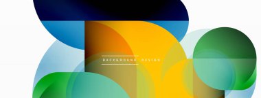 Yuvarlak üçgen çizgileri ve daireleri şekillendirir. Duvar kağıdı afişi arkaplanı veya iniş sayfası için Geometrik vektör çizimi