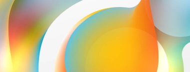 Fluid abstract background, round shapes and circle flowing design for wallpaper, banner, background or landing