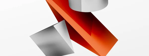 Metallic Shape Vector Geometric Background Trendy Techno Business Template Wallpaper — Vetor de Stock
