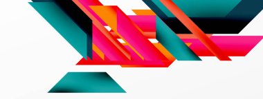 Minimum geometrik soyut arkaplan. Dinamik 3D çizgi kompozisyonu. Duvar kağıdı, afiş, arkaplan veya iniş için moda tekno iş şablonu