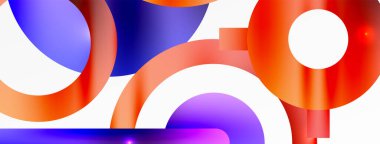 Çember bileşimi soyut arkaplan. Duvar kağıdı, afiş, arkaplan veya iniş için moda tekno iş şablonu