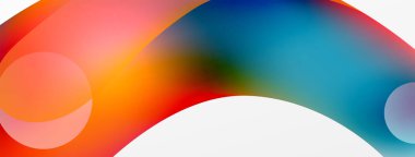 Fluid abstract background. Liquid color gradients composition. Round shapes and circle flowing design for wallpaper, banner, background or landing