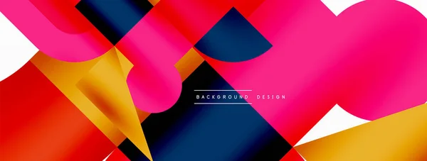 Circle Square Geometric Background Shapes Squares Triangles Composition Wallpaper Banner — 图库矢量图片
