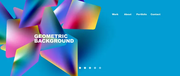 Abstract Geometric Landing Page Creative Background Wallpaper Banner Background Web — Stok Vektör
