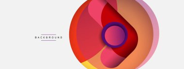 Çember ve yuvarlak şekiller soyut arkaplan. Duvar kağıdı afişi veya iniş sayfası için vektör illüstrasyonu