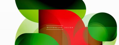 Yuvarlak üçgen çizgileri ve daireleri şekillendirir. Duvar kağıdı afişi arkaplanı veya iniş sayfası için Geometrik vektör çizimi