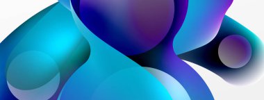 Fluid abstract background, round shapes and circle flowing design for wallpaper, banner, background or landing