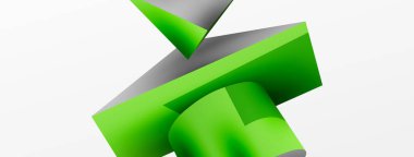 Vektör 3d soyut arkaplan. Şekiller 3 boyutlu üçgen ve silindir. Duvar kağıdı, afiş, arkaplan veya iniş için moda tekno iş şablonu