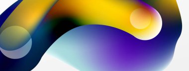 Fluid abstract background, round shapes and circle flowing design for wallpaper, banner, background or landing